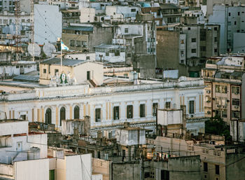 High angle view of buildings in city