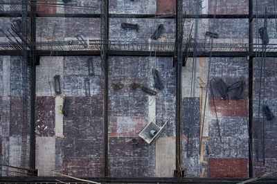 Full frame shot of old metal door