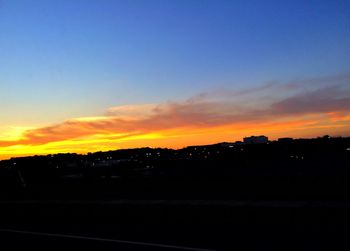 Silhouette of landscape at sunset