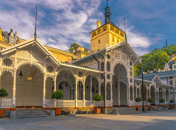 View of temple building against sky