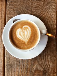 Directly above shot of coffee on table