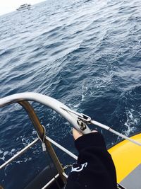 High angle view of person sailing in sea