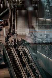 High angle view of railroad station