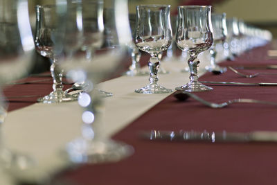 Close-up of wine glass on table
