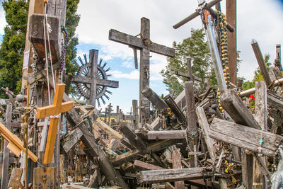 Panoramic shot of metal structure against sky