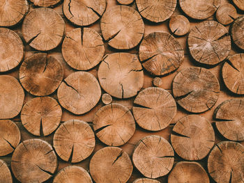 Full frame shot of logs 