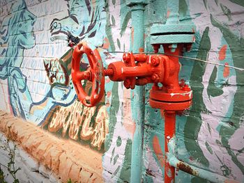 Close-up of red pipe