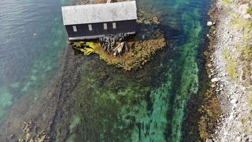 High angle view of sea shore