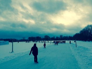 Scenic view of snow covered landscape