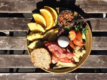 High angle view of food