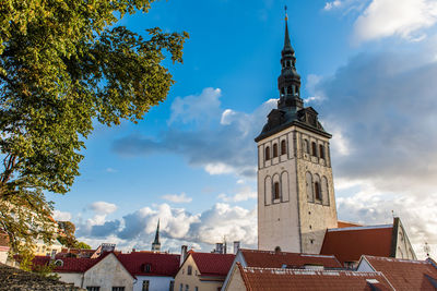 Low angle view of buildings against sky