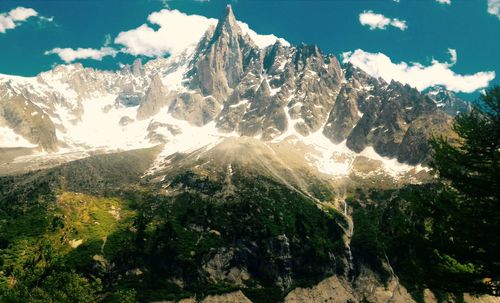 Panoramic view of mountains against sky