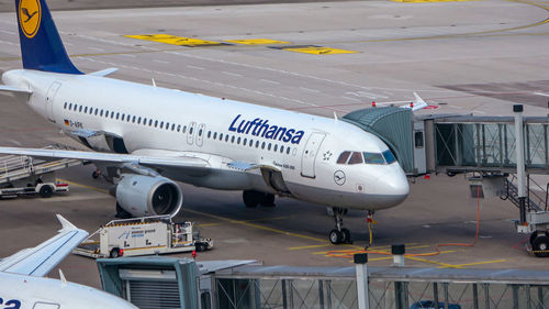 Airplane on airport runway