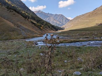 Scenic view of mountains against sky