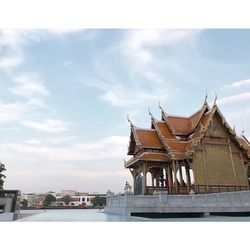 View of temple building against sky