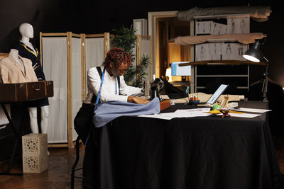 Young woman reading book