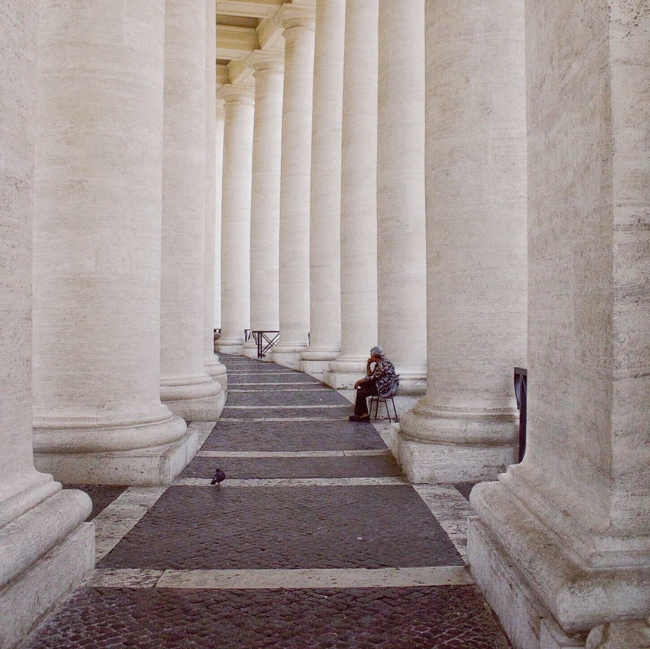 architecture, built structure, building exterior, steps, history, architectural column, day, column, the way forward, travel, building, colonnade, outdoors, low angle view, famous place, travel destinations, sunlight, the past, wall - building feature