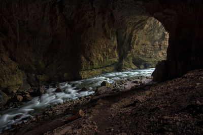 Scenic view of rock formation in sea