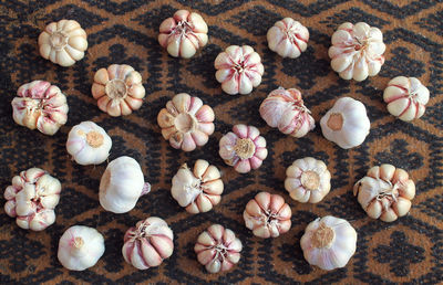 High angel view of garlic from above