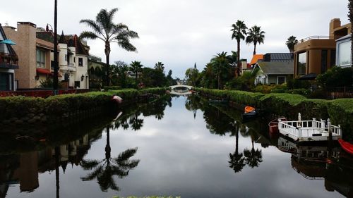 Reflection of buildings in water