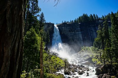 Scenic view of waterfall