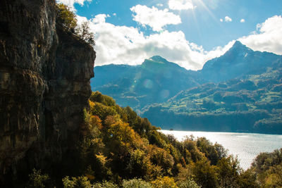 Scenic view of mountains against sky