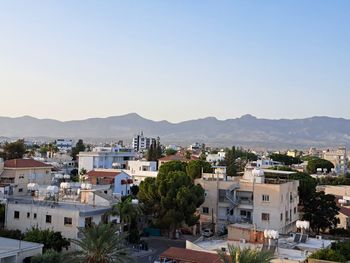 High angle view of townscape against sky