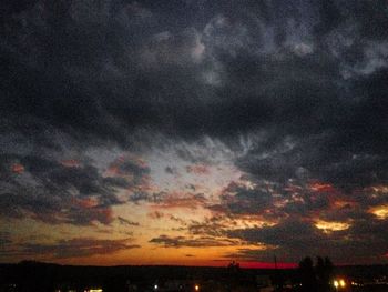 Scenic view of dramatic sky during sunset