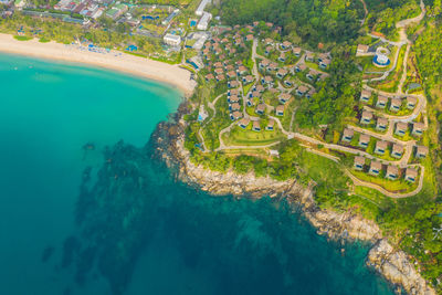 High angle view of swimming pool