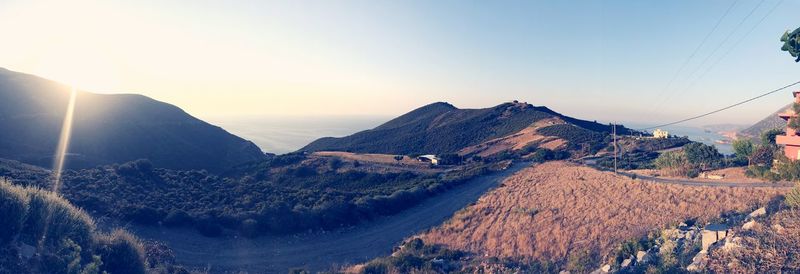 Panoramic view of mountains against sky