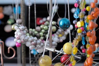 Close-up of multi colored jewelry