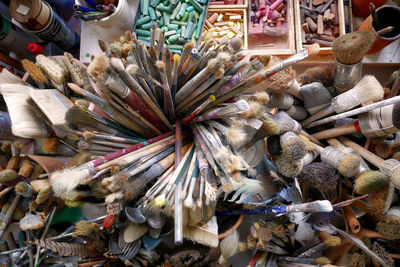 Close-up of multi colored for sale at market stall