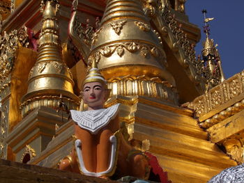 Low angle view of statue in temple