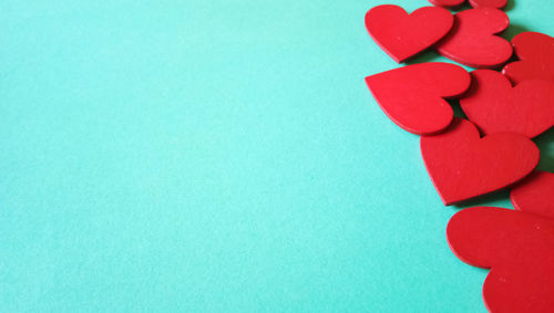 Close-up of heart shape on table