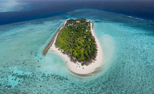 High angle view of island in sea