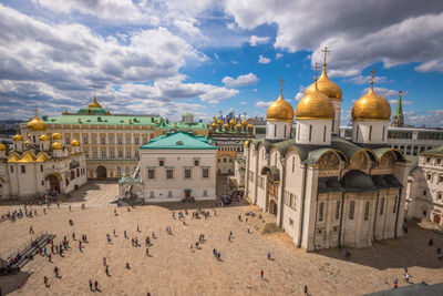 Exterior of buildings against sky in city