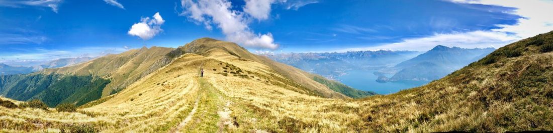 Panoramic view of mountains against sky