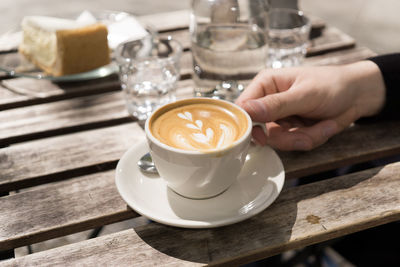 Close-up of cappuccino