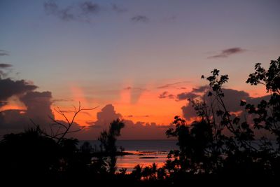 Scenic view of sunset over sea