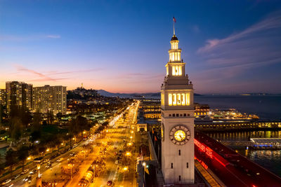 Aerial view of port of san francisco and financial district