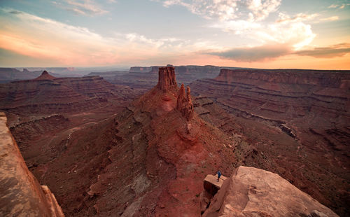 Scenic view of landscape against sky during sunset
