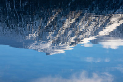 Low angle view of snowcapped mountain against sky