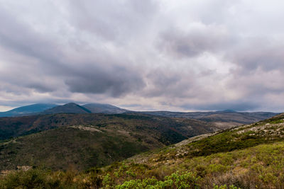 Scenic view of mountains against sky