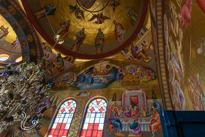 Low angle view of ornate ceiling in building