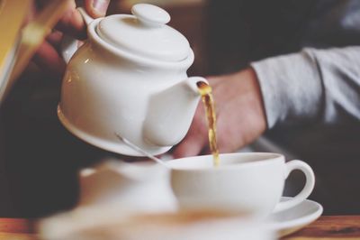 Close-up of coffee cup on table