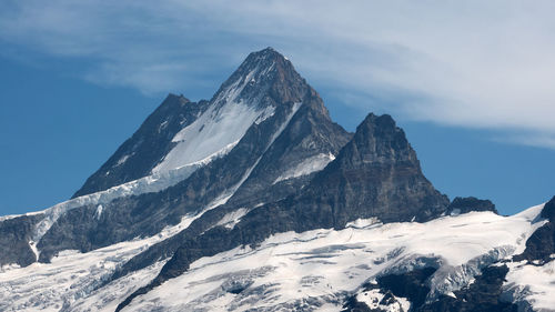 Scenic view of snowcapped swiss alps 