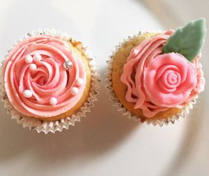 Close-up of cupcakes on table