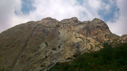 Low angle view of mountain against sky