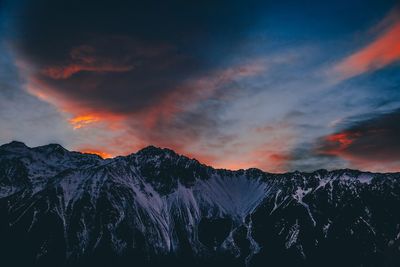 View of mountains against sky during sunset