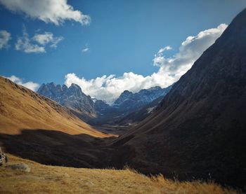 Scenic view of mountains against sky